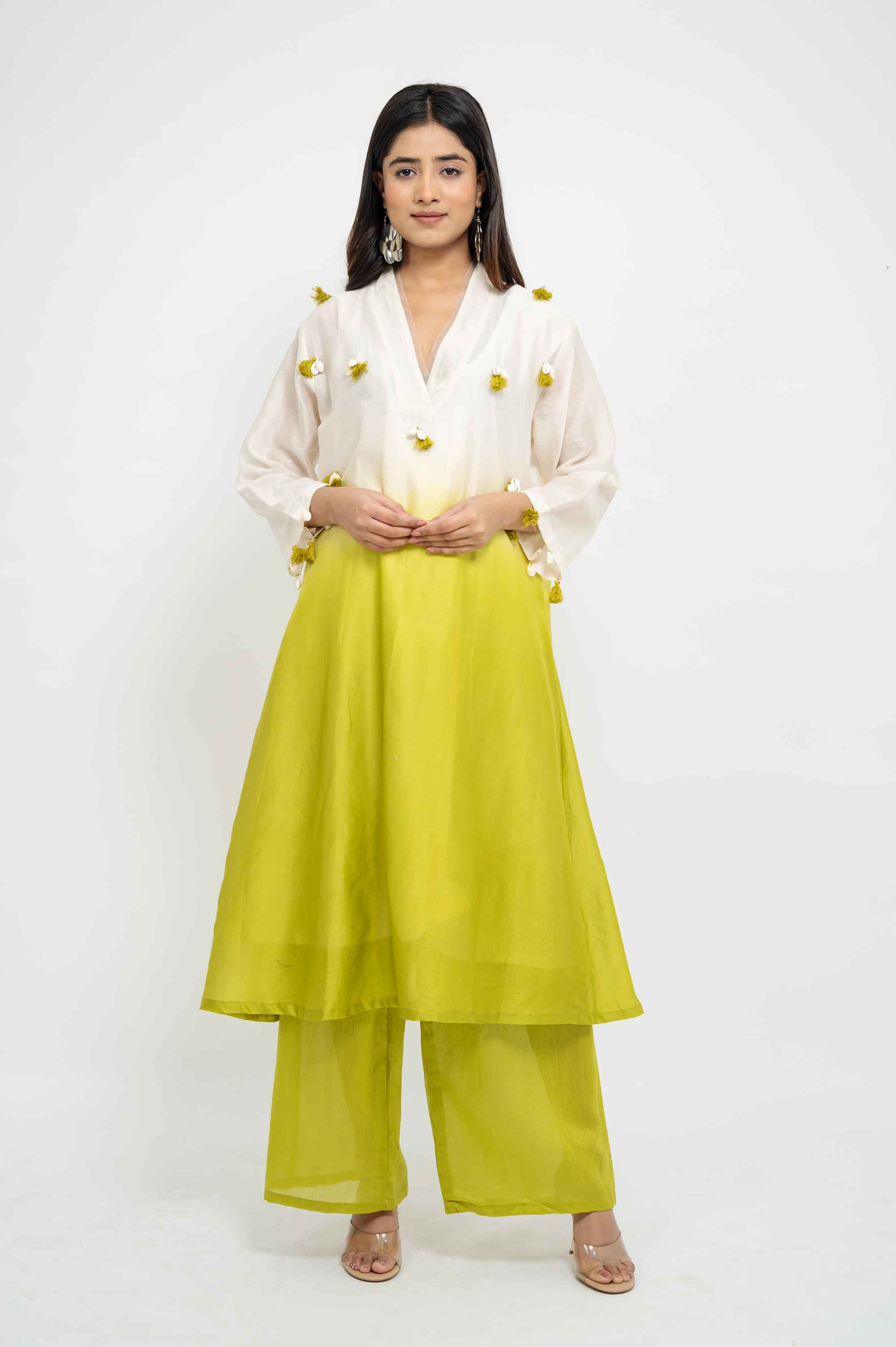 Dual Shaded Kurta set with Kodi Work