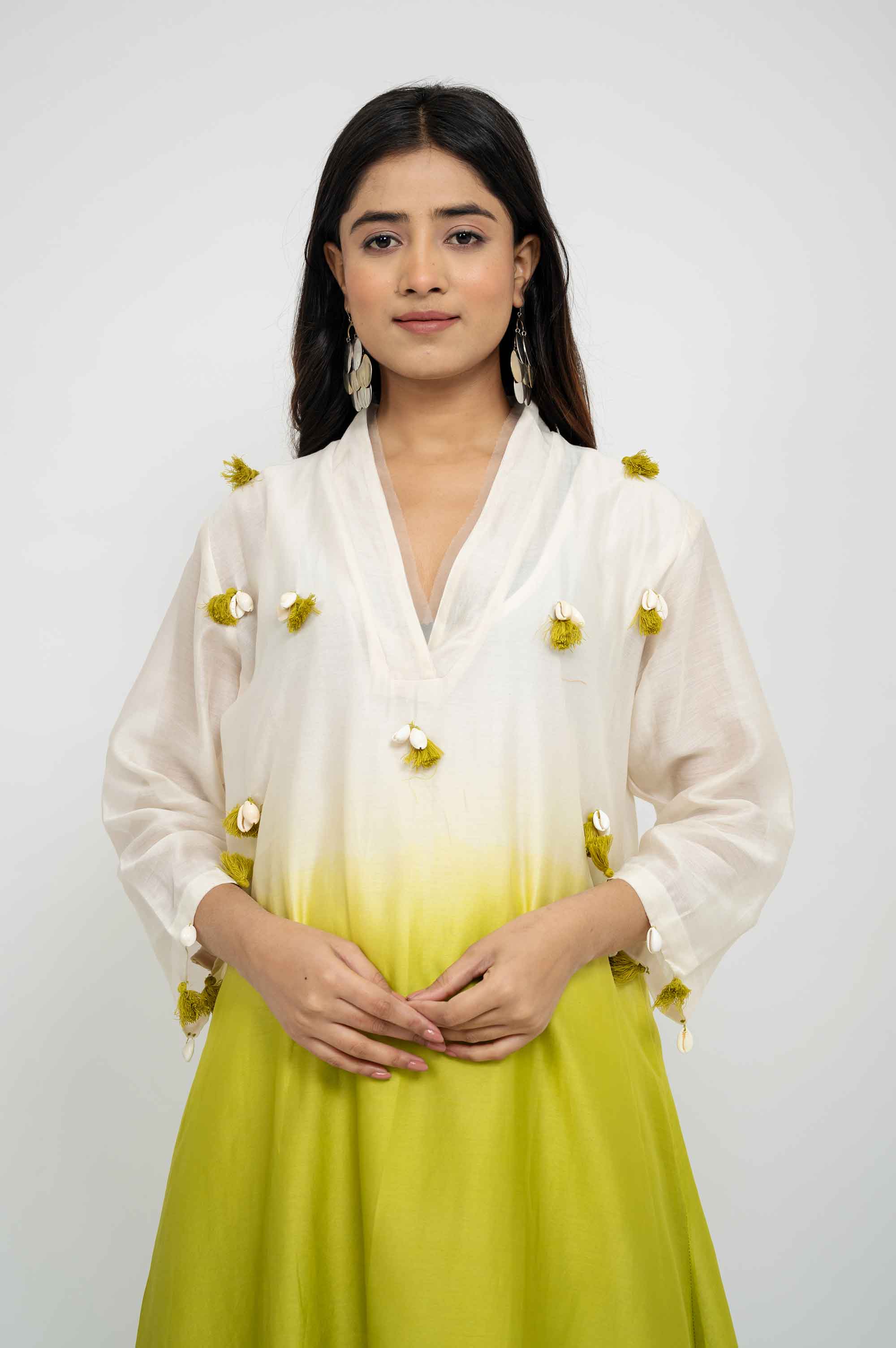 Dual Shaded Kurta set with Kodi Work