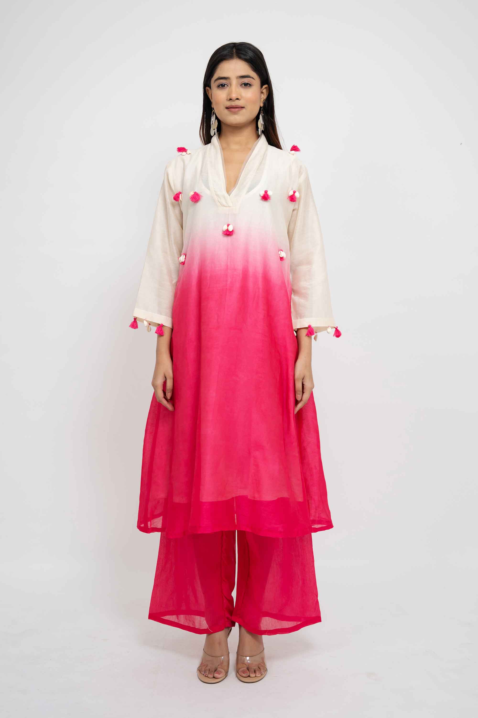 Dual Shaded Kurta set with Kodi Work