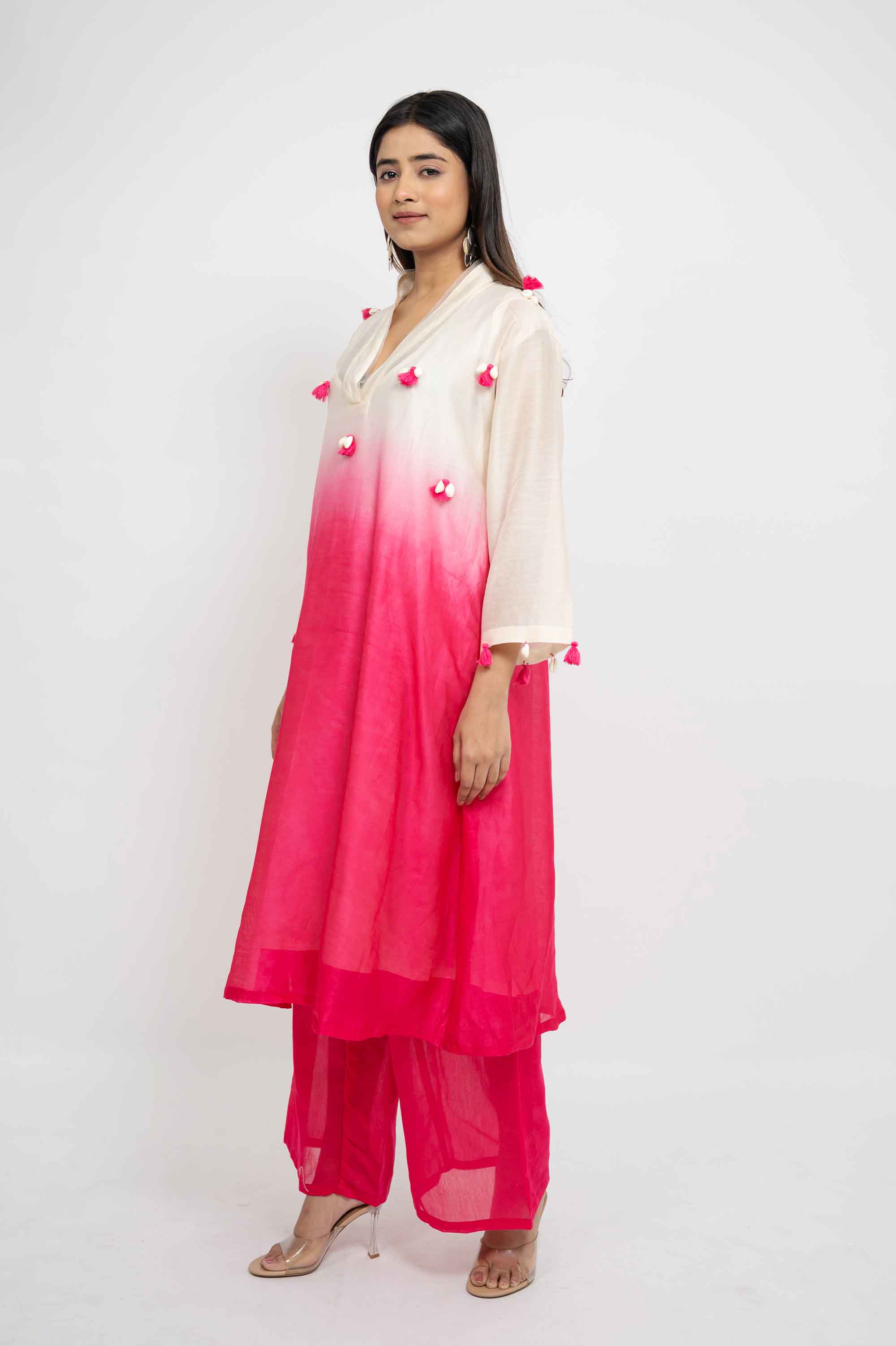 Dual Shaded Kurta set with Kodi Work