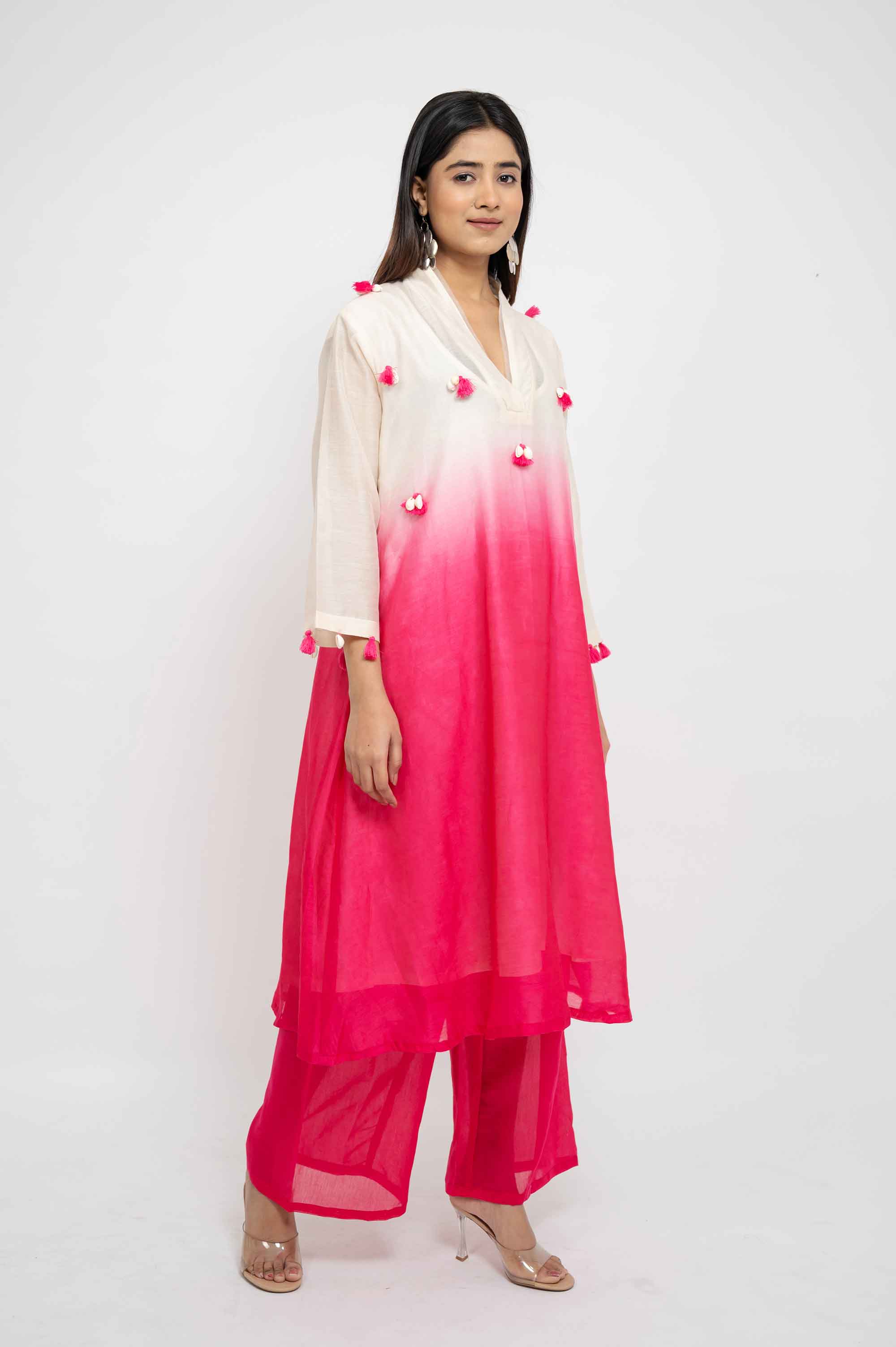 Dual Shaded Kurta set with Kodi Work