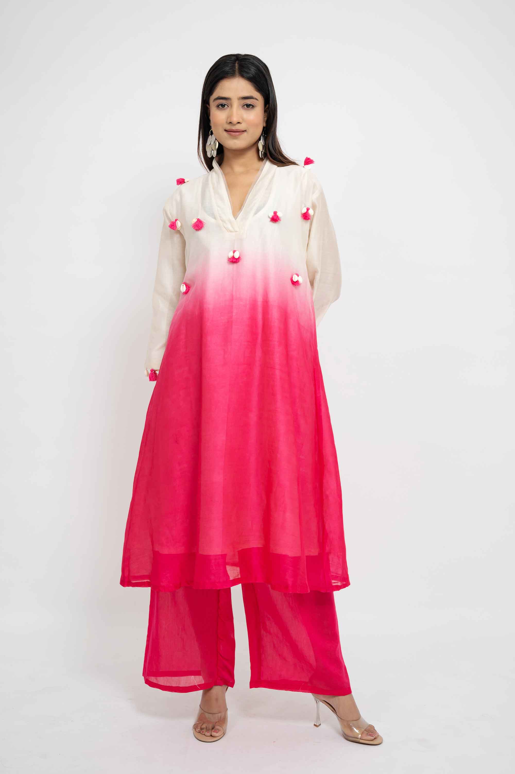 Dual Shaded Kurta set with Kodi Work