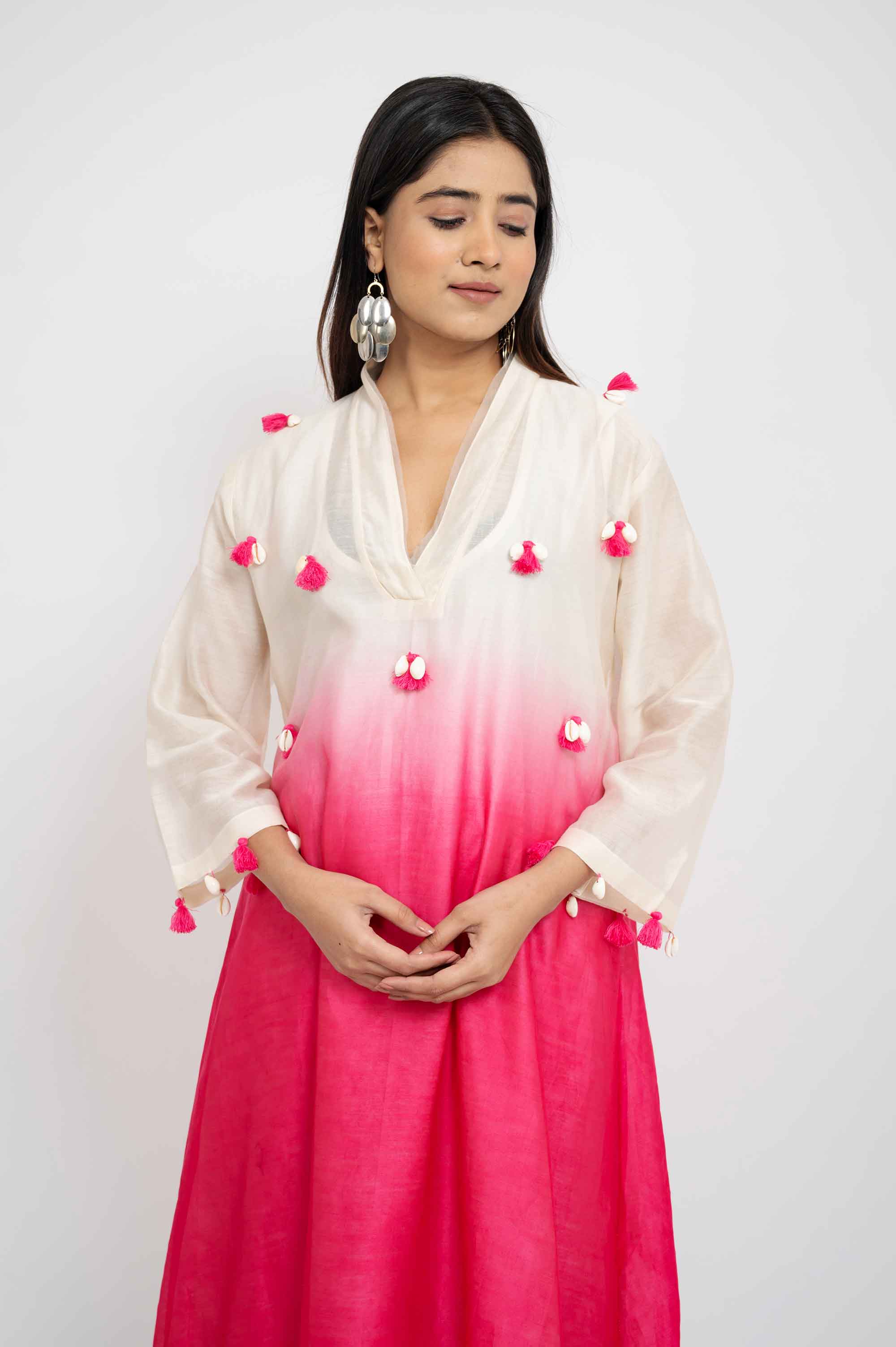 Dual Shaded Kurta set with Kodi Work
