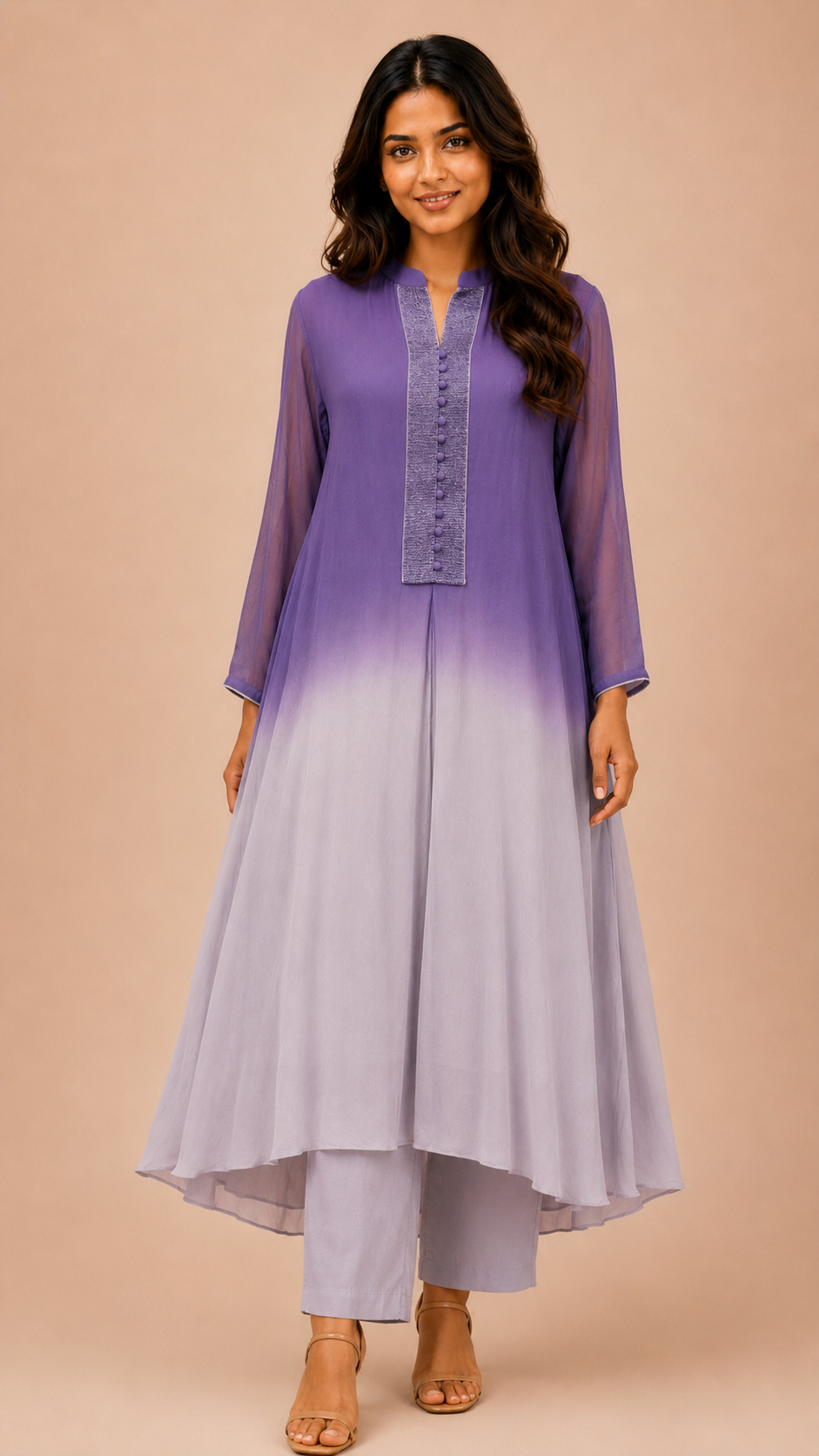 Ombre Flared Kurta Set