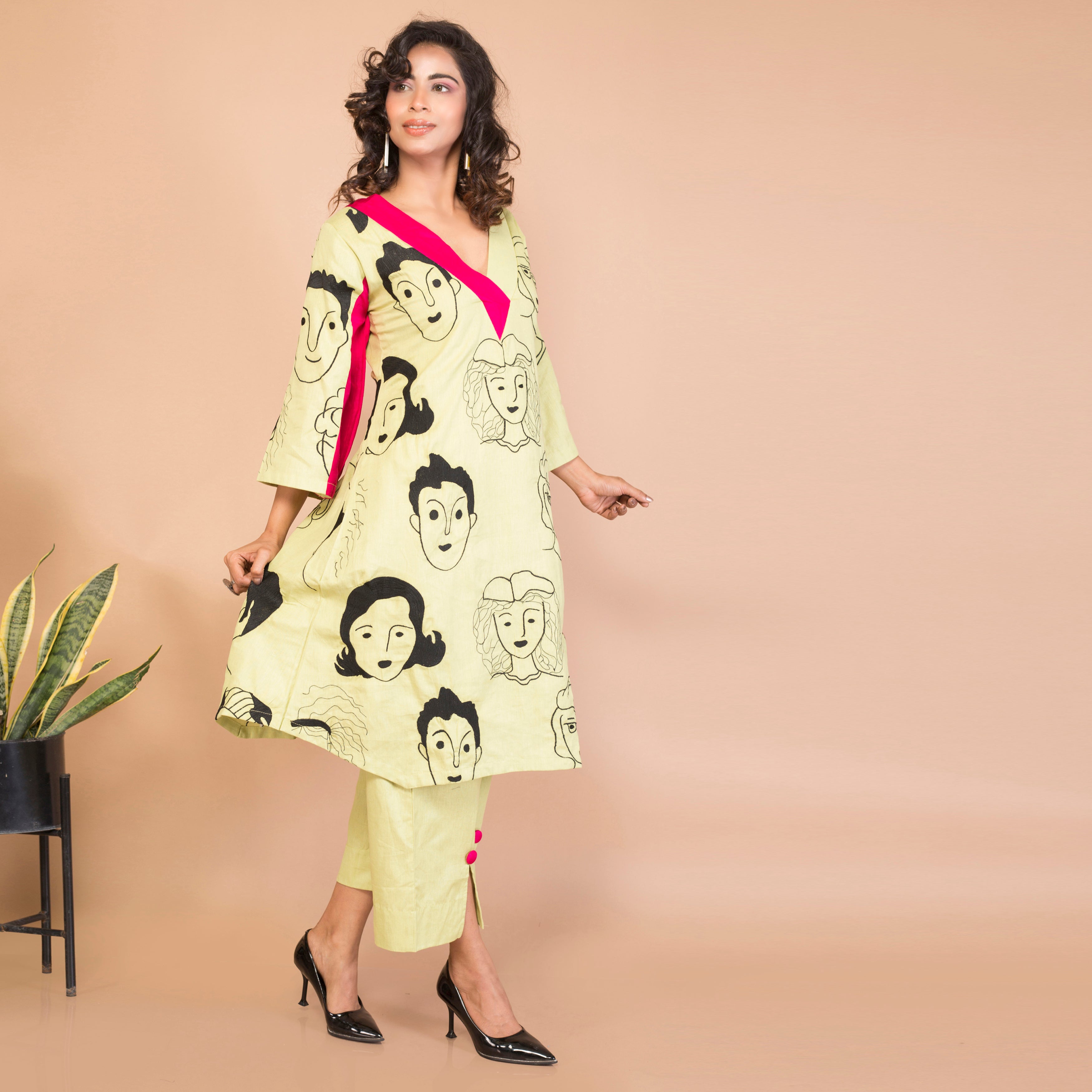 Cotton thread work Co Ord Set