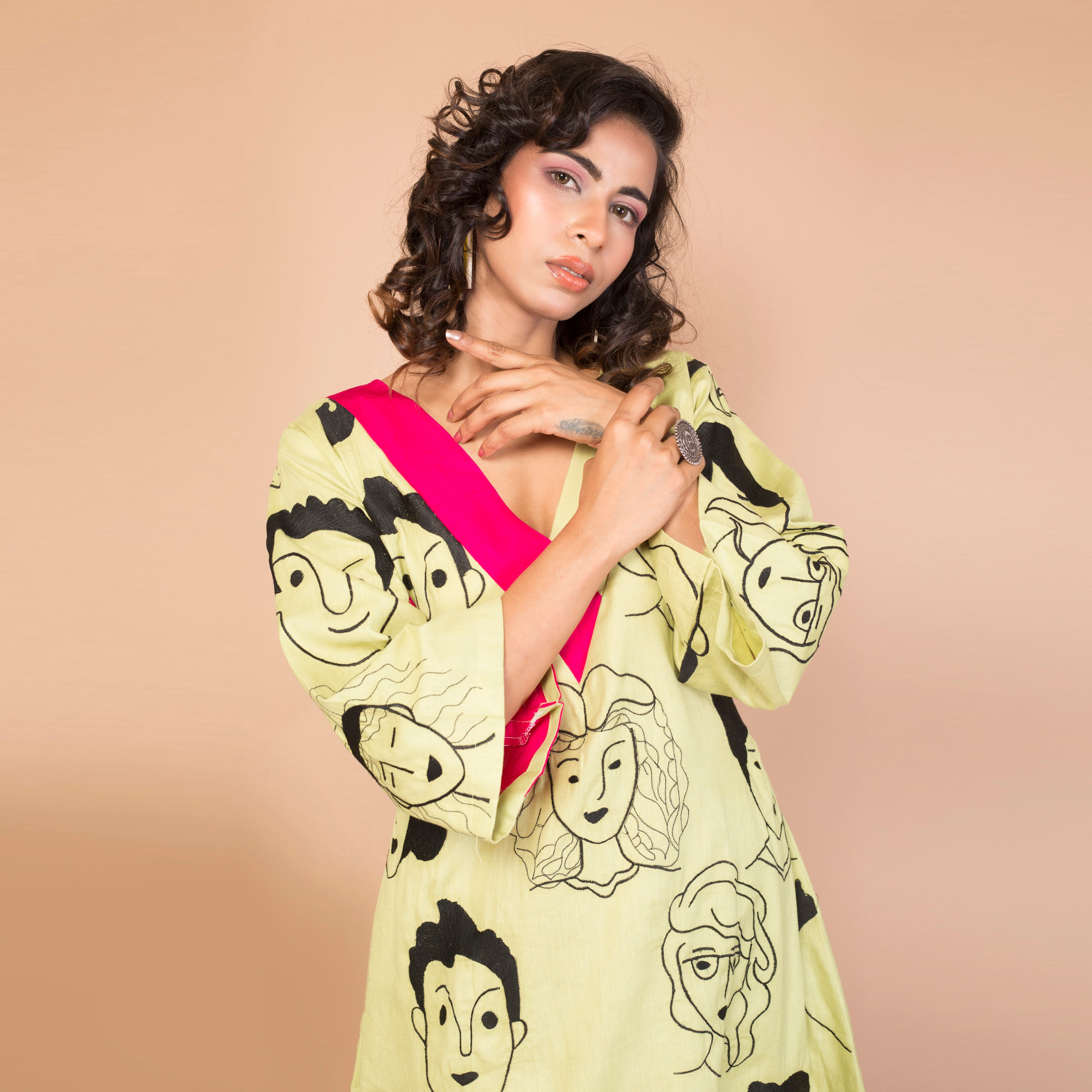 Cotton thread work Co Ord Set