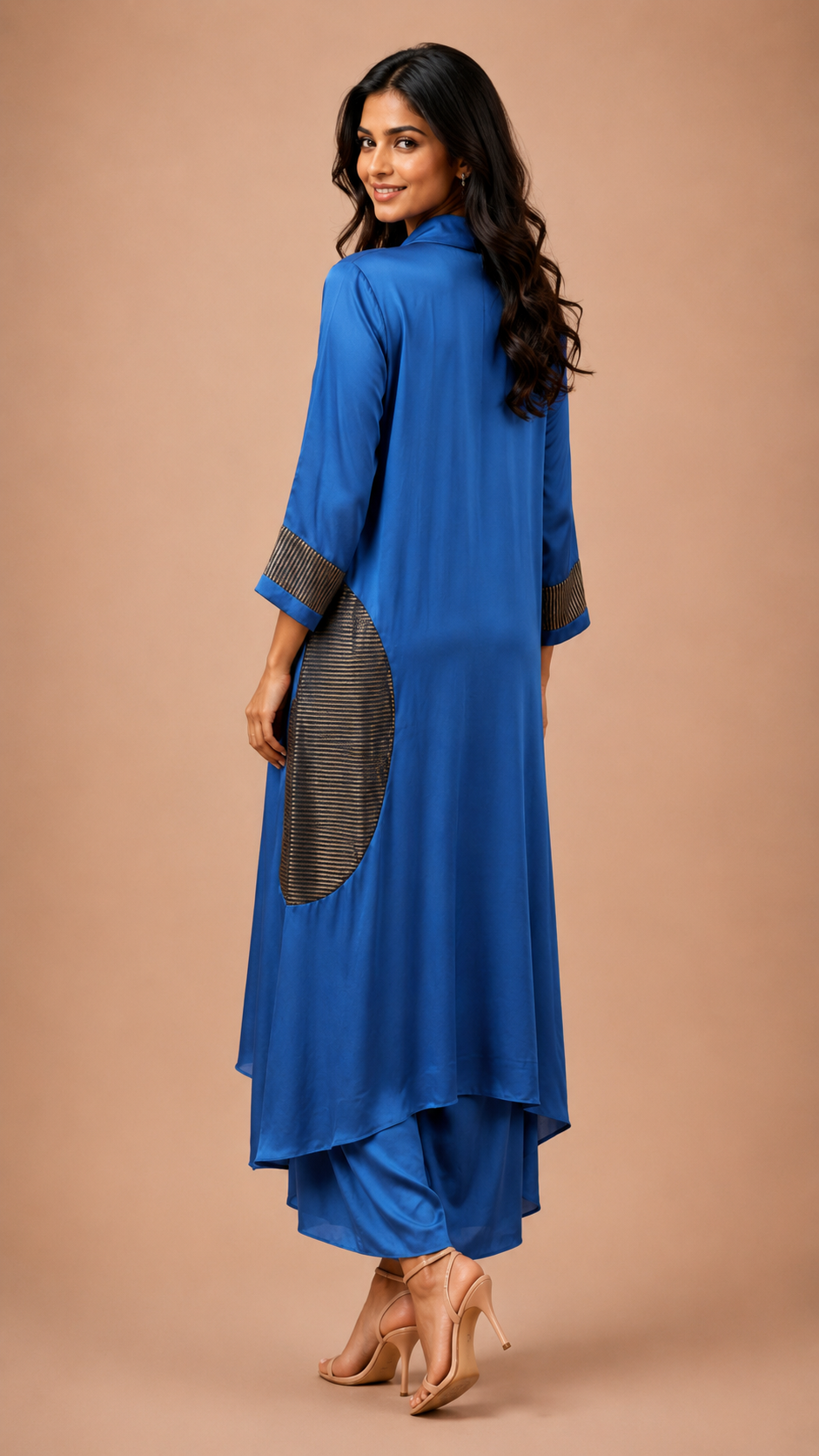 Cowl neck kurta with pant western ware