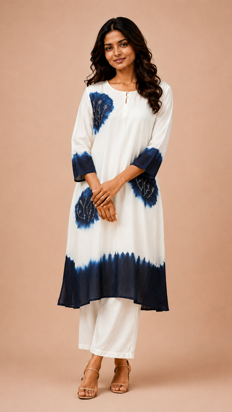 Straight long kurta with pant traditional wear