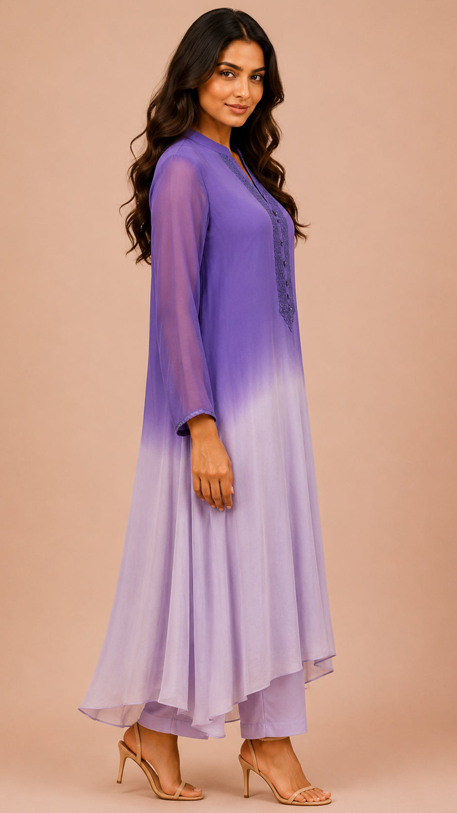 Ombre Flared Kurta Set