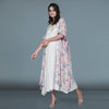 One piece gown with printed jacket