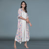 One piece gown with printed jacket