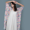 One piece gown with printed jacket