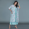 One piece gown with printed jacket