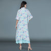 One piece gown with printed jacket