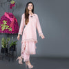 Cotton mulmul layered kurta set with neckpiece.
