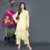 Cotton mulmul layered kurta set with neckpiece.