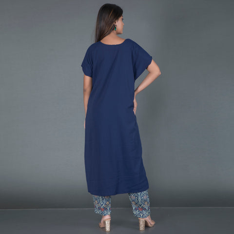 Asymmetrical printed kurta set