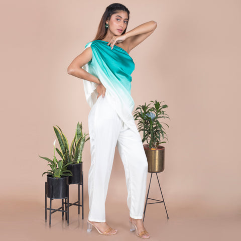 One shoulder dual tone Co Ord set