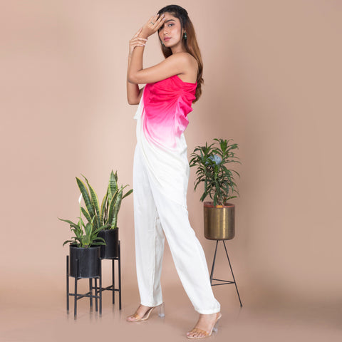 One shoulder dual tone Co Ord set