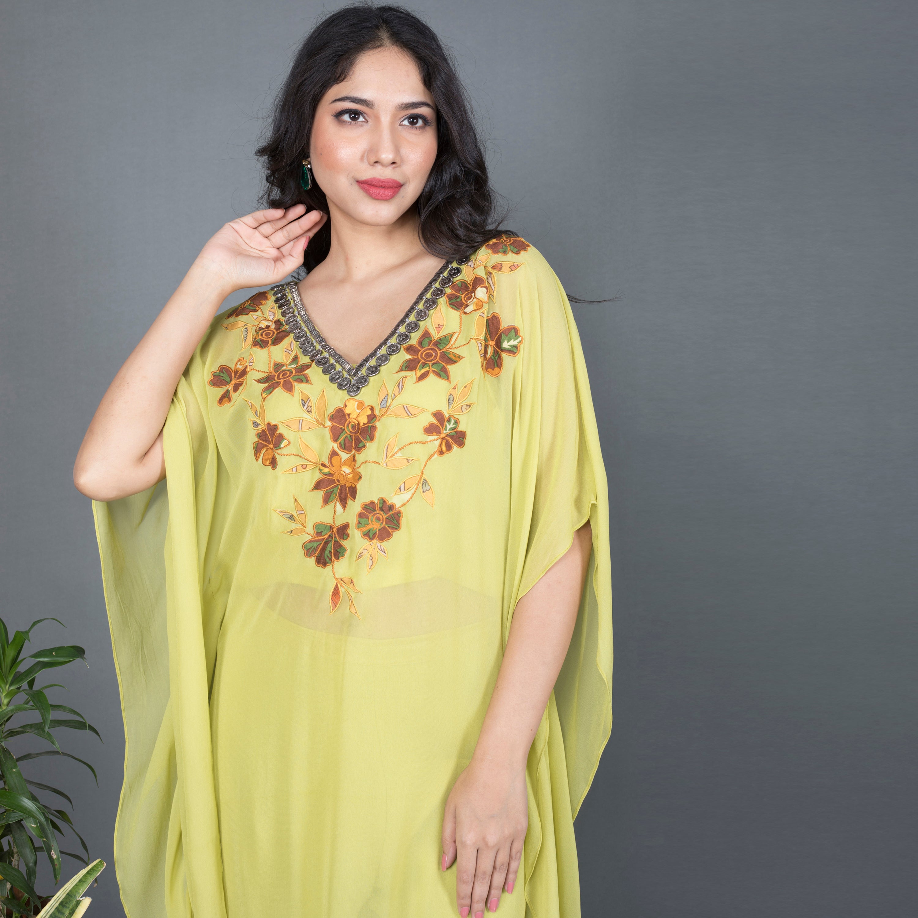 Embroidered Kaftan Kurta Set