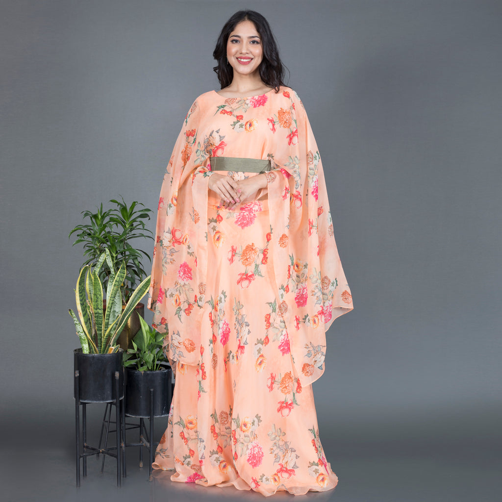 Floral Cape Co Ord set with belt