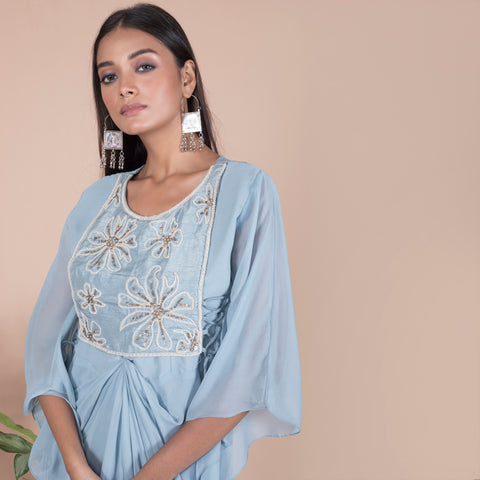 Hand embroidered kaftan gown