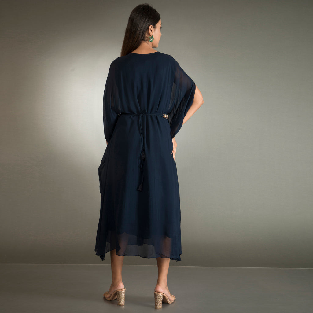 Jacket Style Party Wear Kaftan With Waist Belt main image 1
