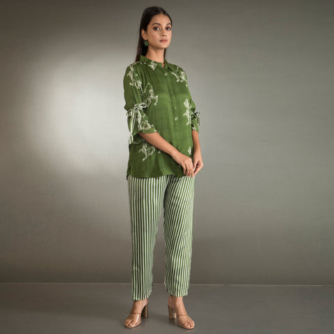 Animal Printed Co ord set with Stripes Pants