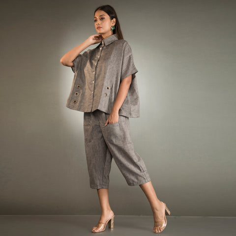 Ring patten textured Linen Co Ord set