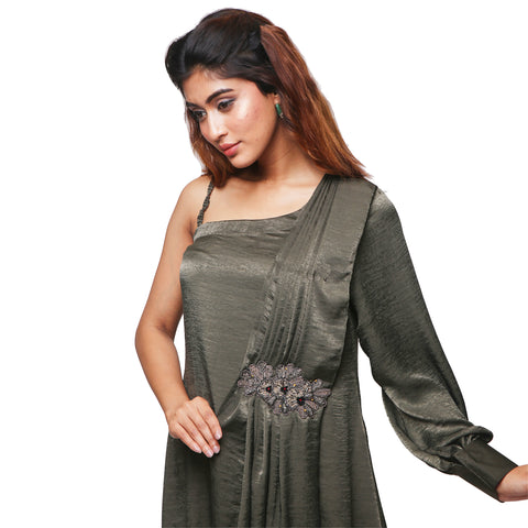 One piece draped dress