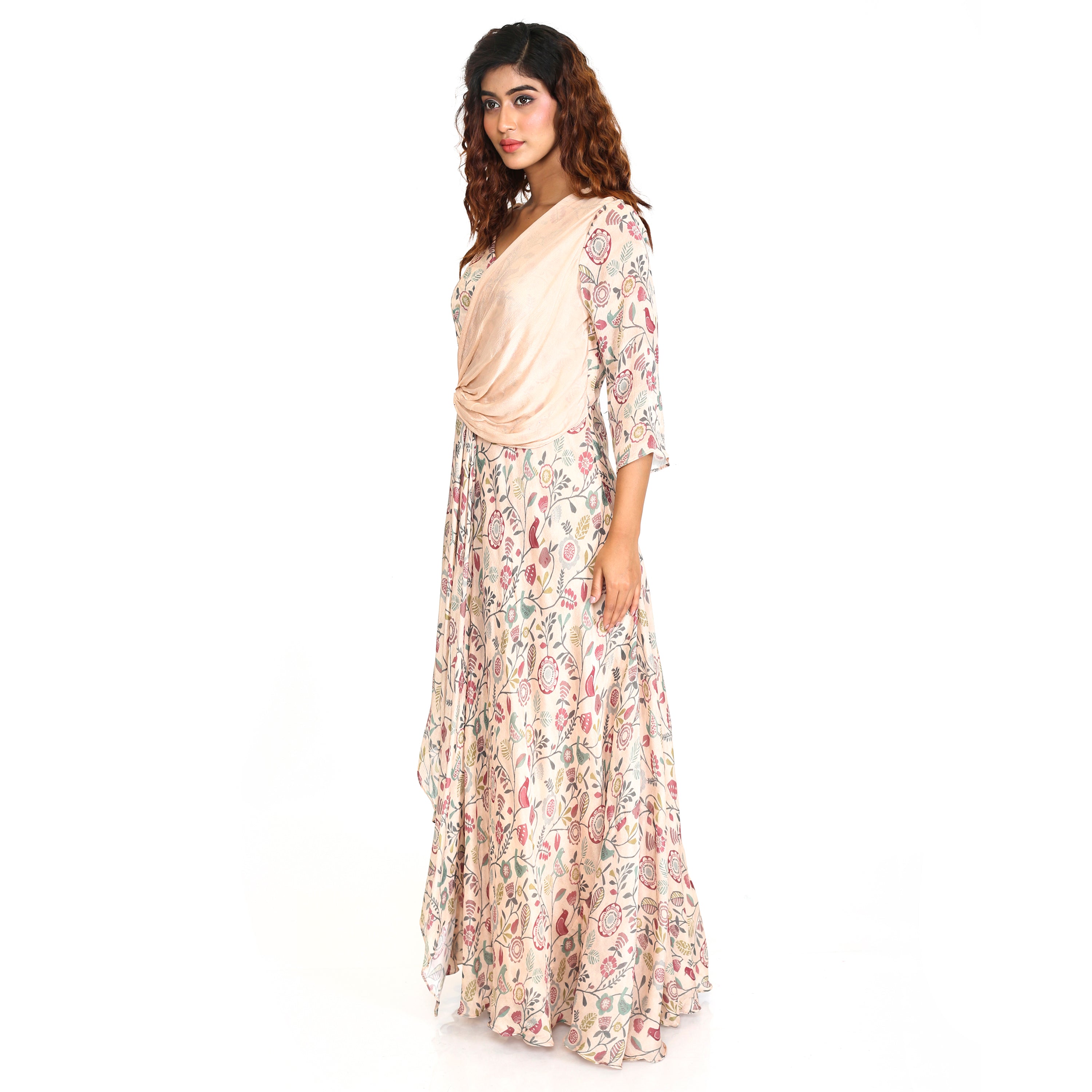 Floral georgette gown