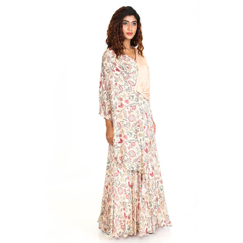 Floral georgette gown