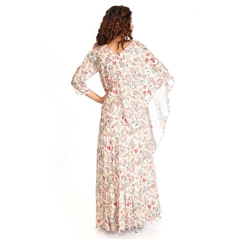 Floral georgette gown