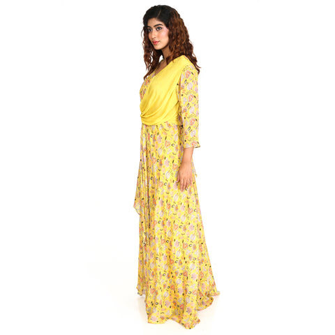 Floral georgette gown