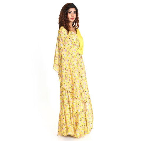 Floral georgette gown