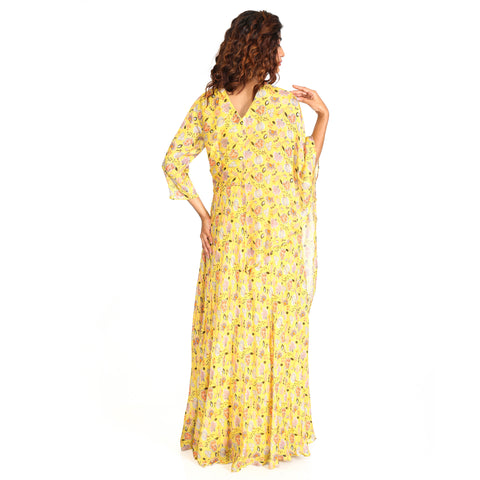 Floral georgette gown