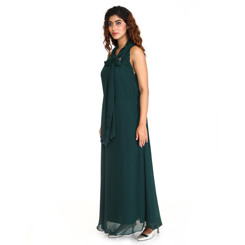 Long Gown with knot neckline