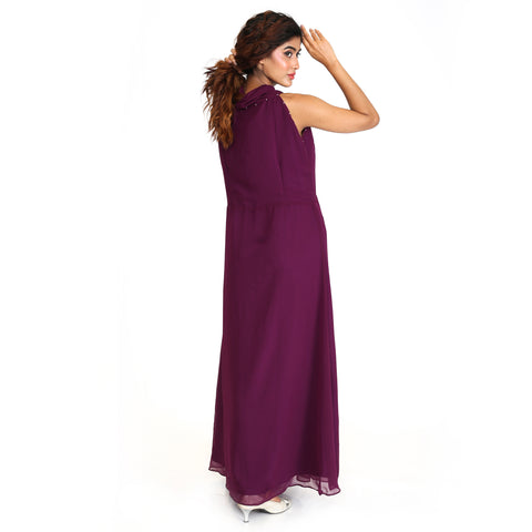 Long Gown with knot neckline
