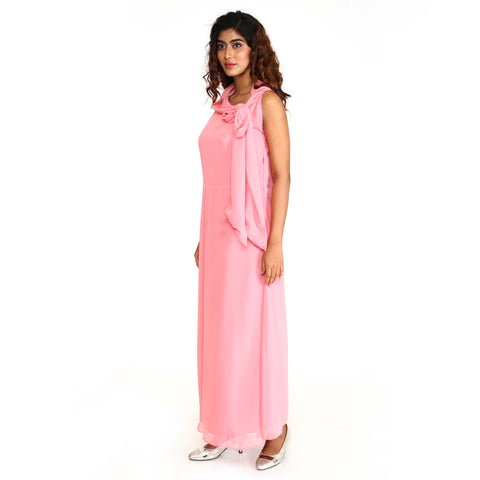 Long Gown with knot neckline