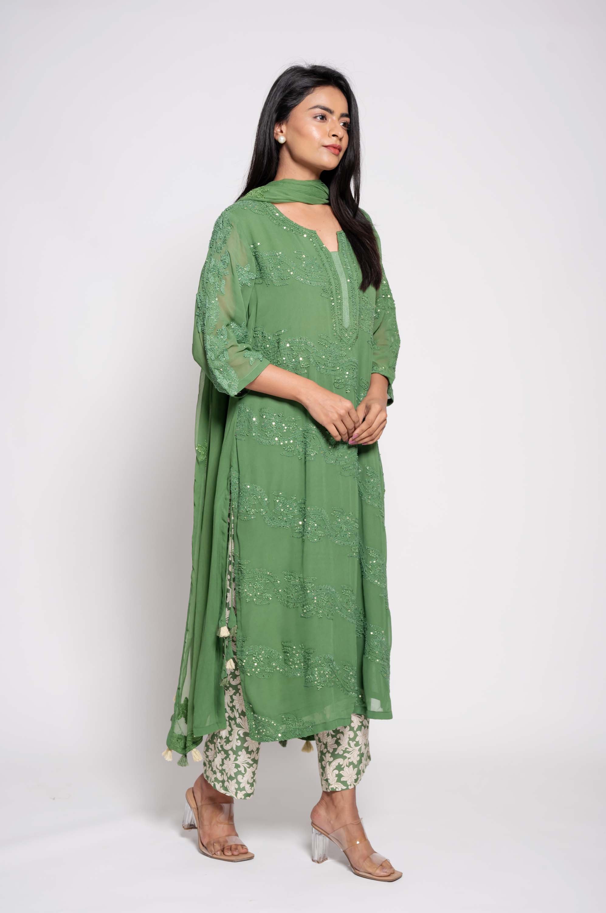 Embroidered Kurtaset with Dupatta