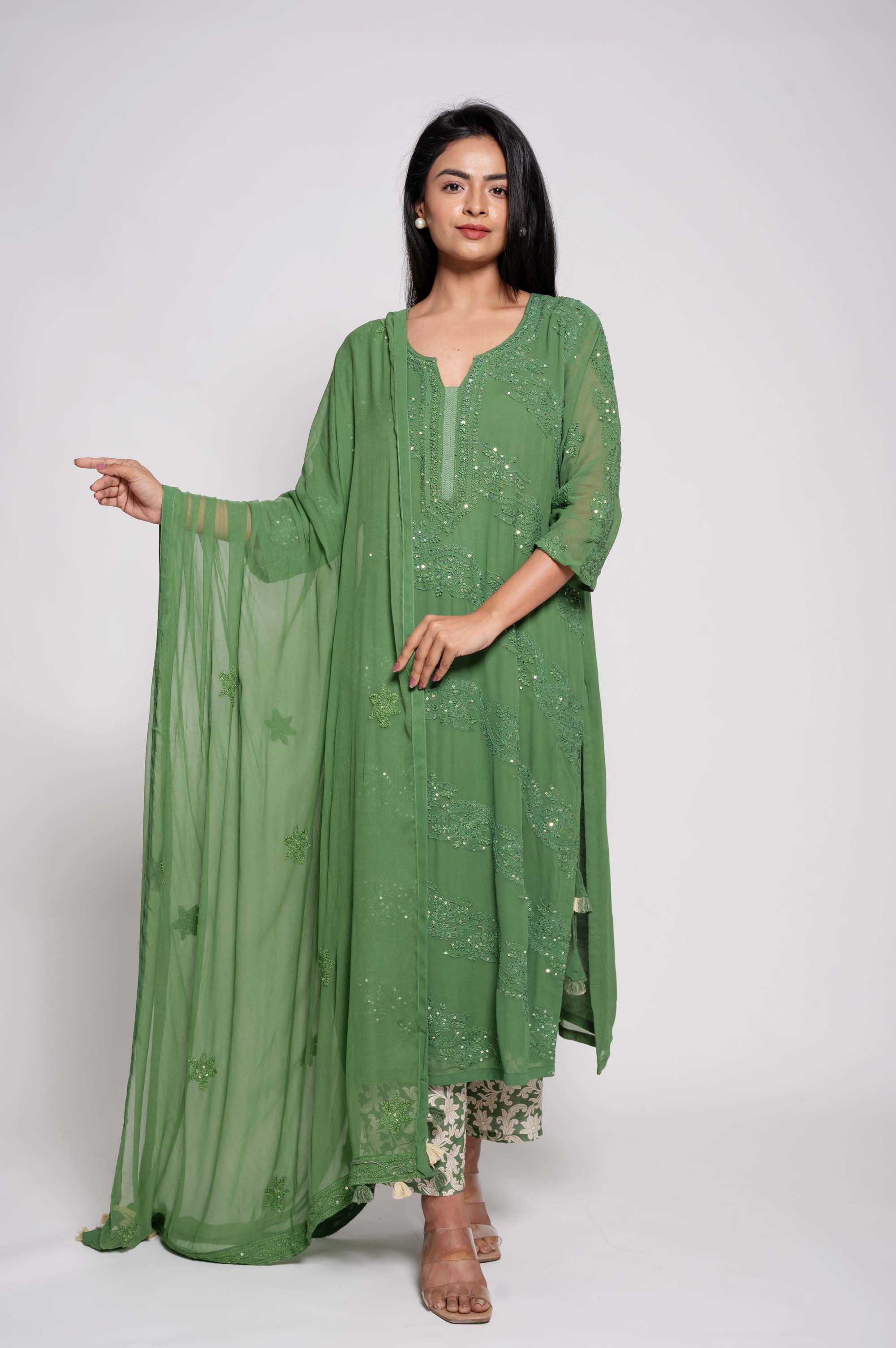 Embroidered Kurtaset with Dupatta