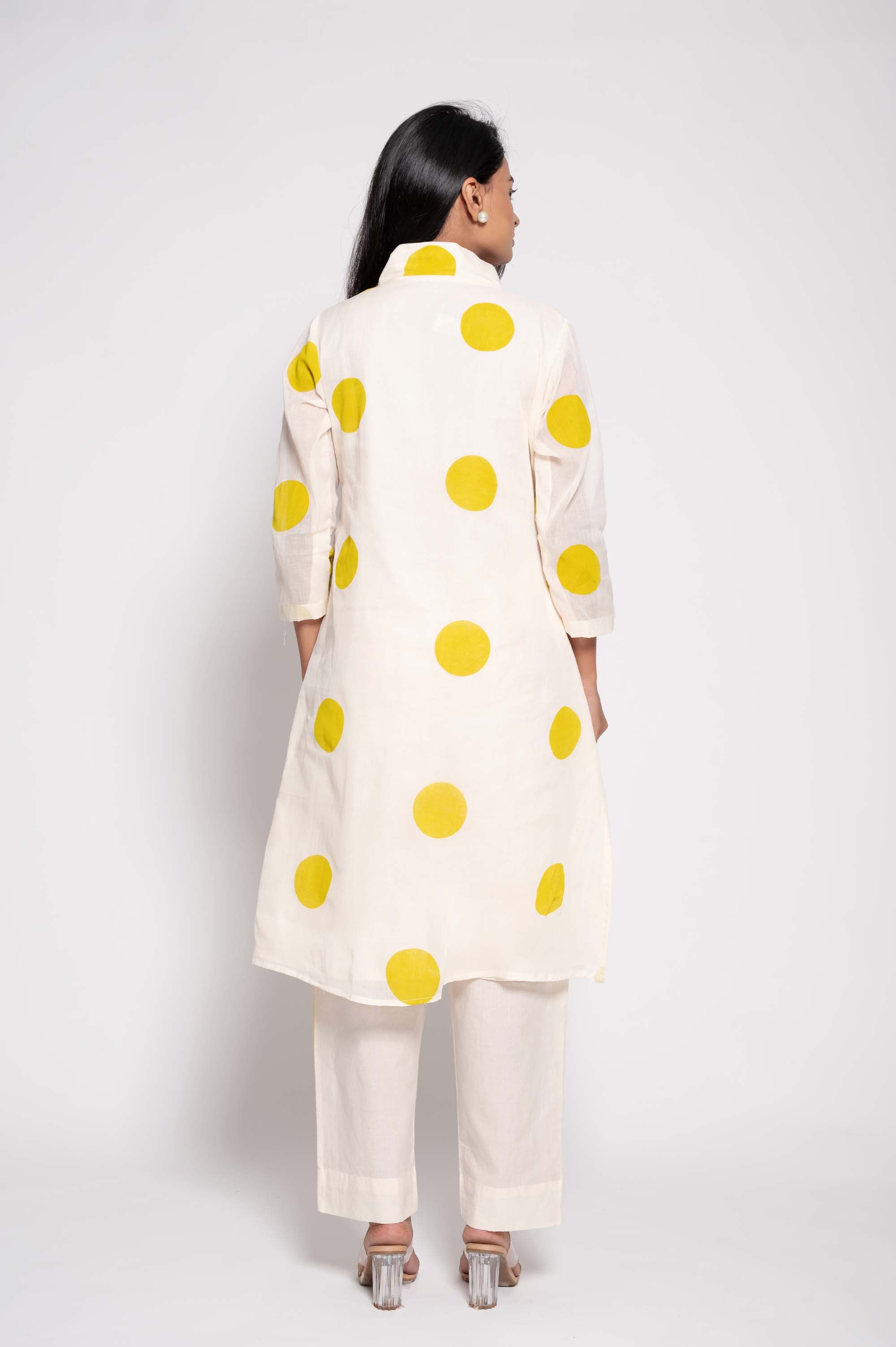 Large-Polka Dot Kurta Set