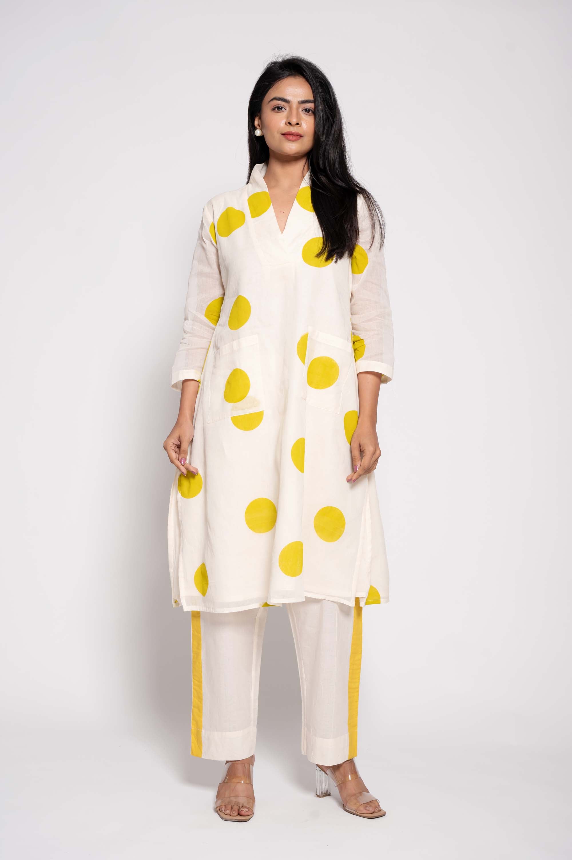 Large-Polka Dot Kurta Set