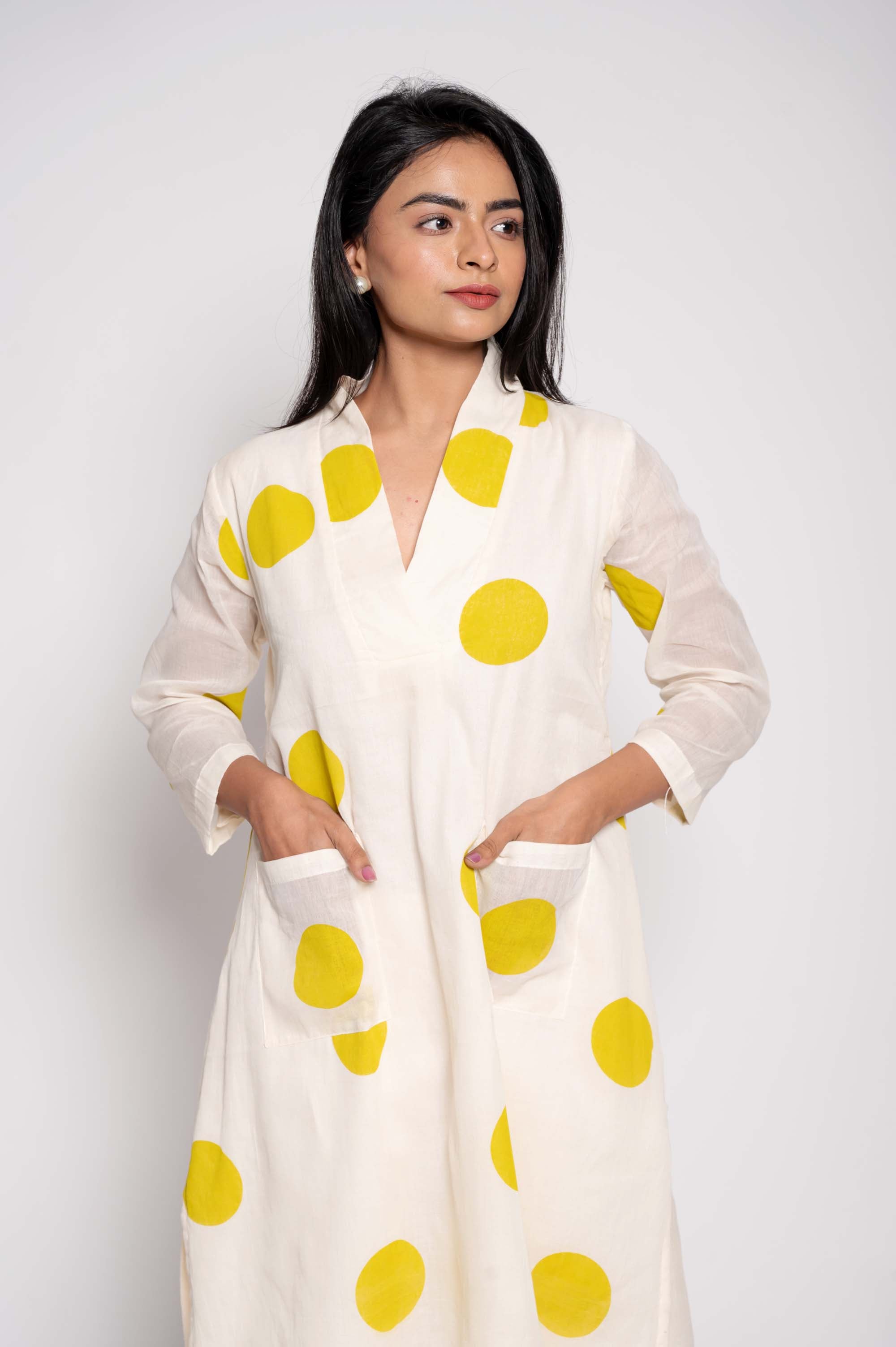 Large-Polka Dot Kurta Set