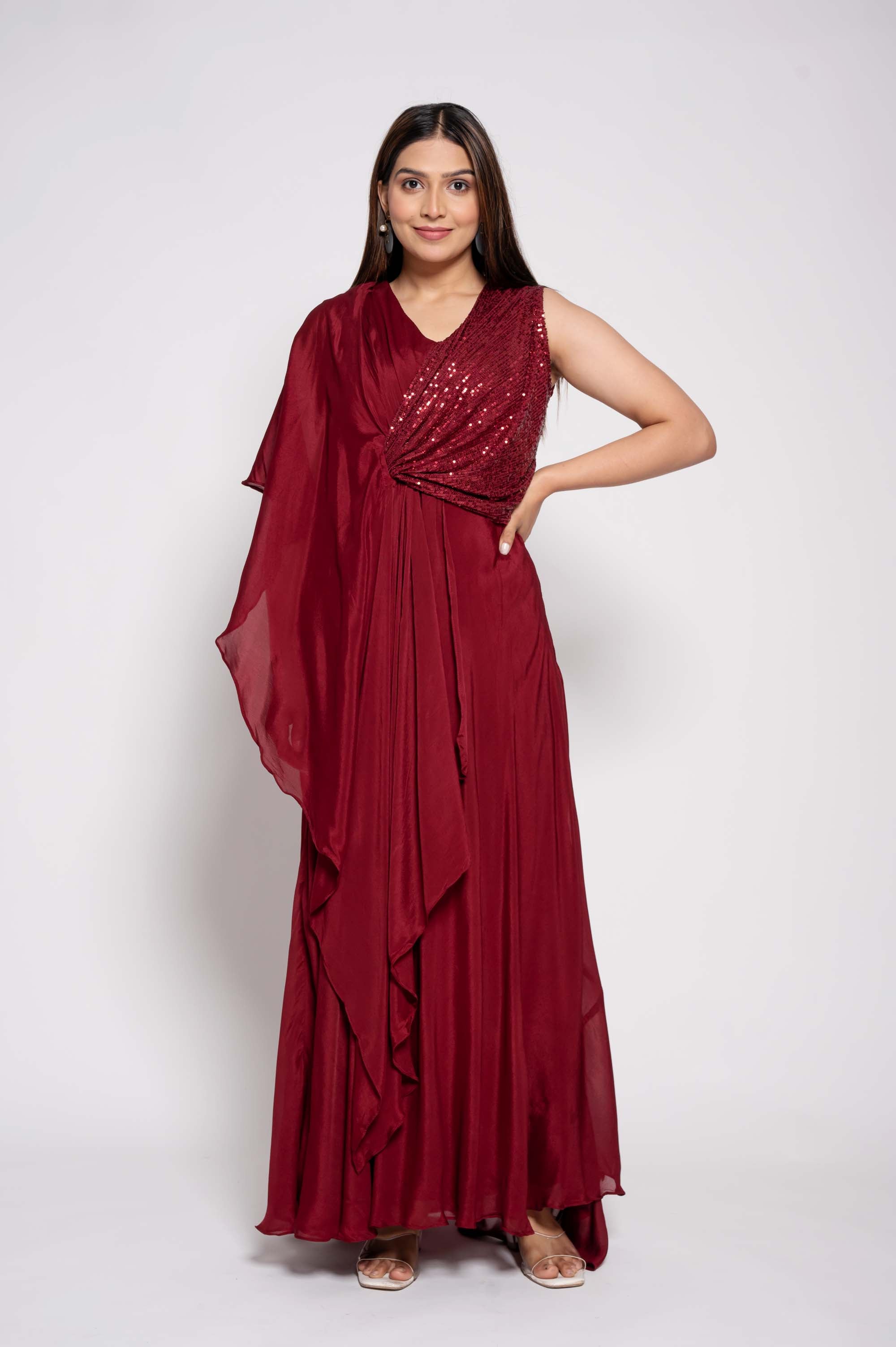 Drape Style Party Wear