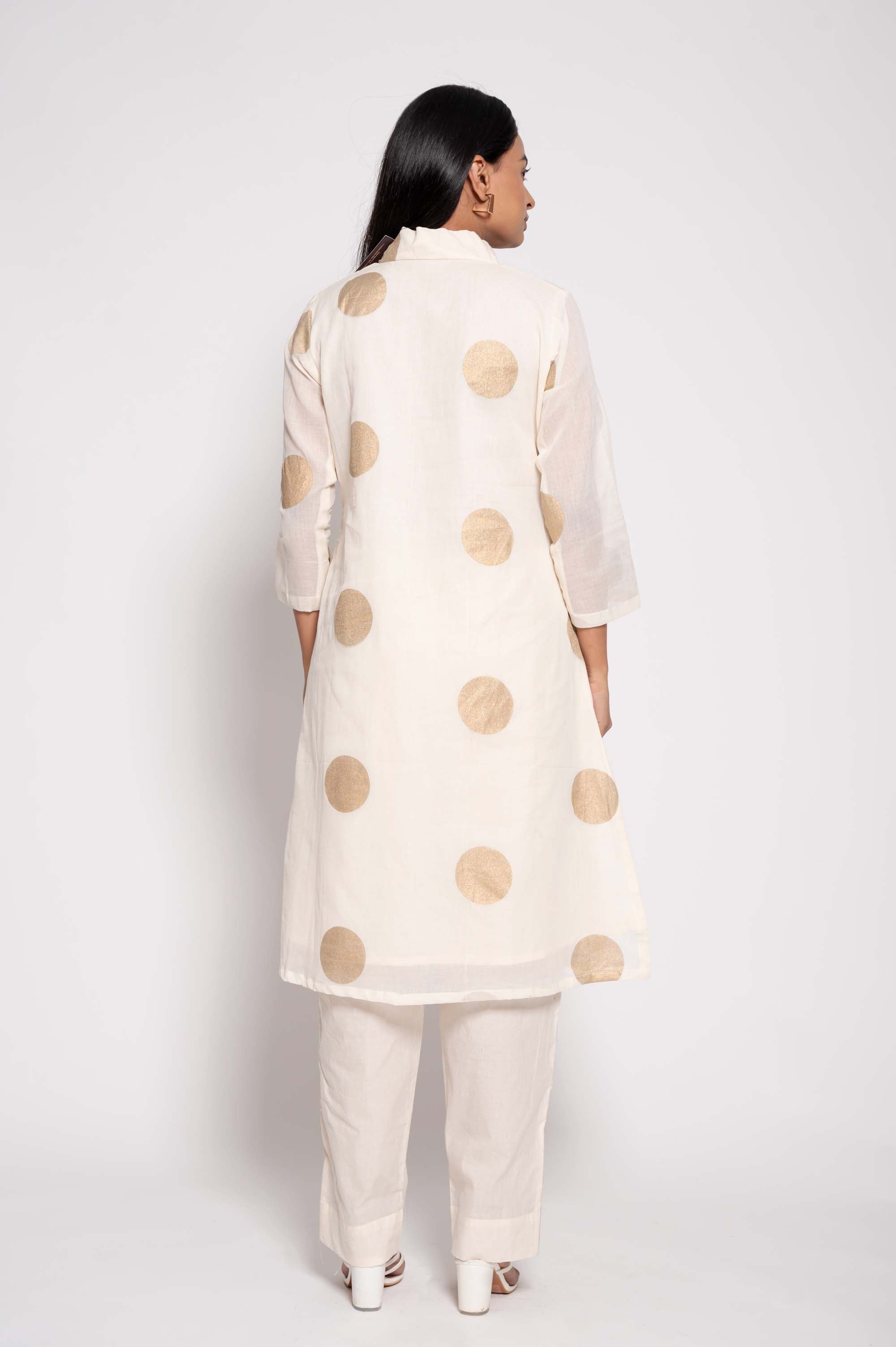 Large-Polka Dot Kurta Set