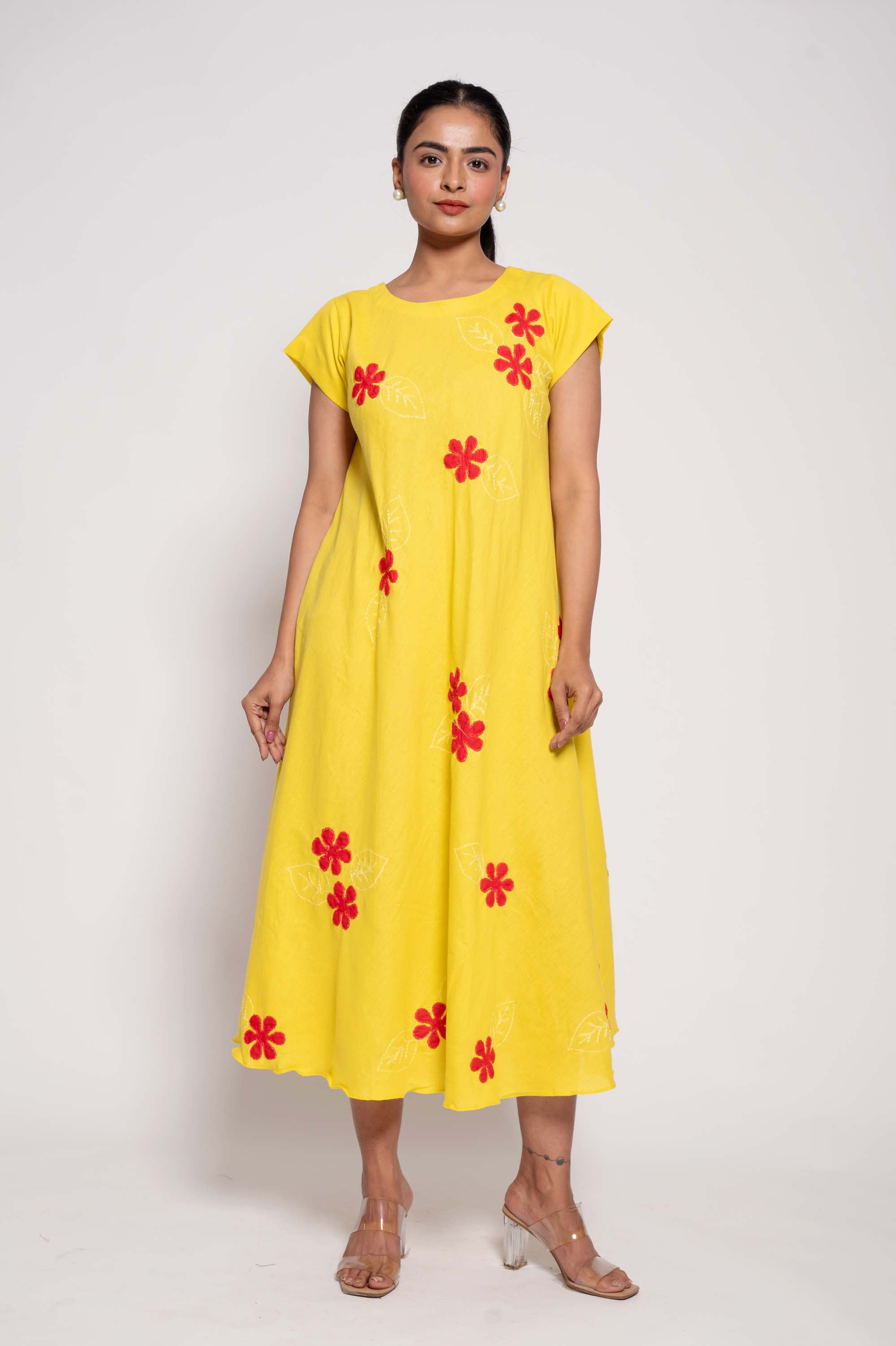 Short Sleeved floral patchwork dress