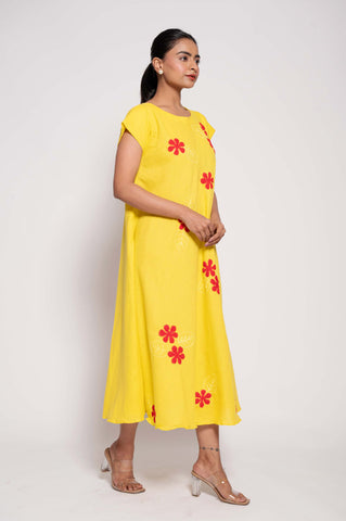 Short Sleeved floral patchwork dress