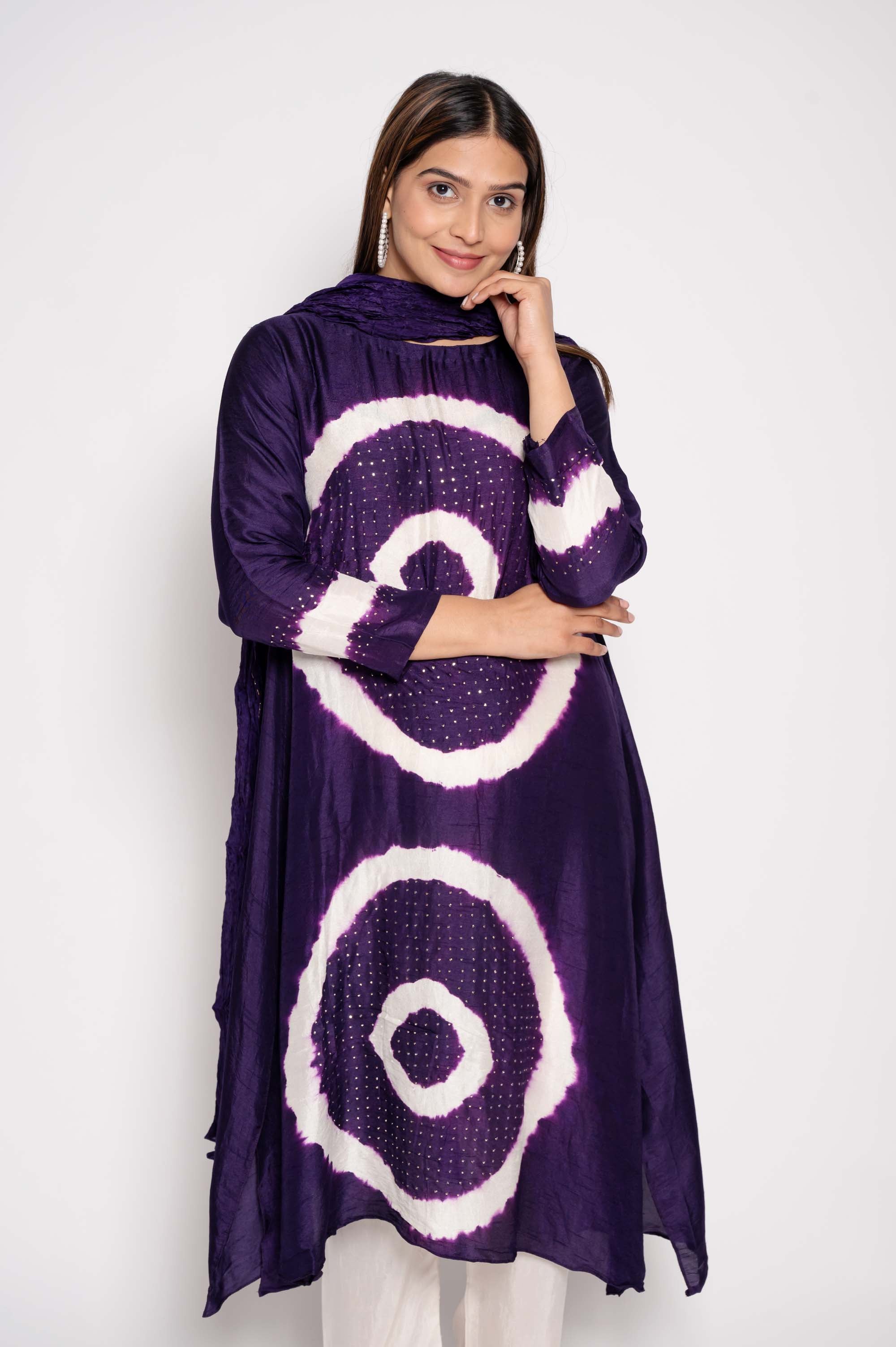 Tie Dye Kurtaset with dupatta