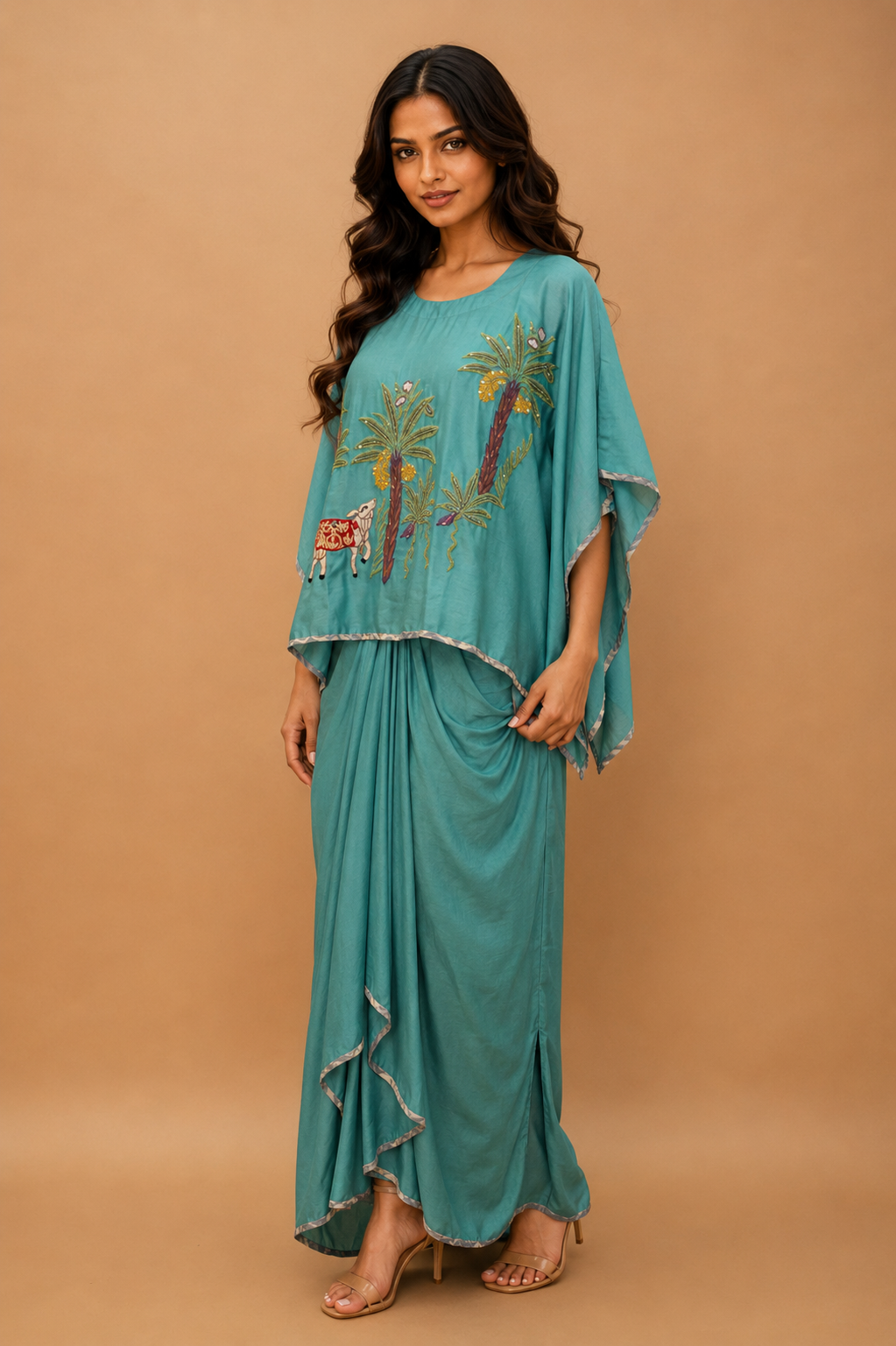 Skirt dhoti with heavy kurta for Party wear